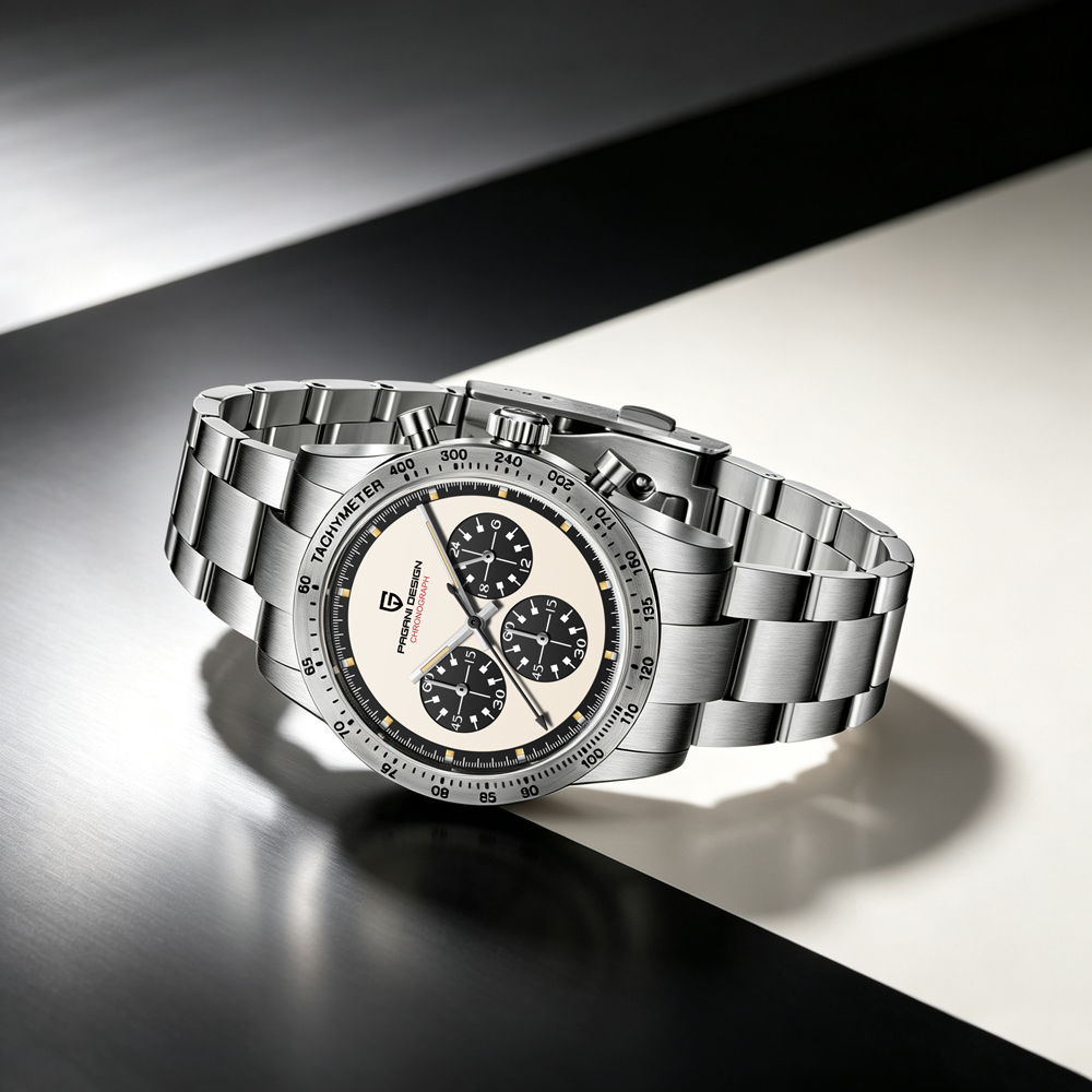 Luxury Watch Mockup - นาฬิกาควอตซ์สำหรับผู้ชาย PAGANI DESIGN รุ่นใหม่ปี 2026 นาฬิกาควอตซ์แบรนด์หรูชั้นนำ