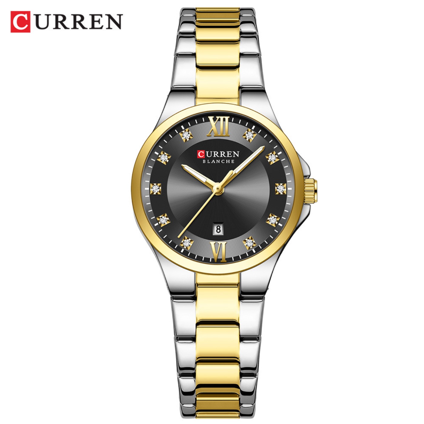 Luxury Watch Brands - CURREN นาฬิกาแบรนด์หรูของผู้หญิง นาฬิกาควอทซ์แบบเรียบง่าย นาฬิกาข้อมือวันที่อัตโนมัติ นาฬิกากันน้ำสำหรับผู้หญิง นาฬิกาเรืองแสง