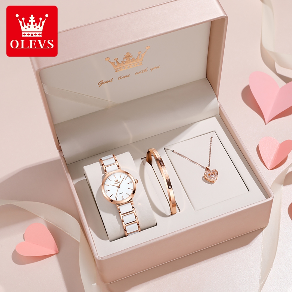 Luxury Watch Brands - นาฬิกาข้อมือผู้หญิง OLEVS รุ่น 5877 หรูหรา สง่างาม