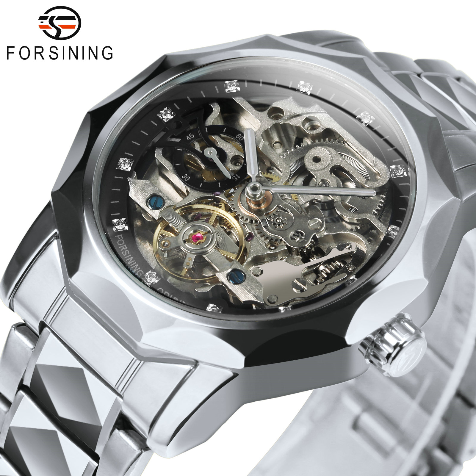 Tourbillon Movement Watch - นาฬิกาข้อมือผู้ชาย Forsining Fashion Tourbillon แบรนด์ดังระดับท็อป หรูหรา