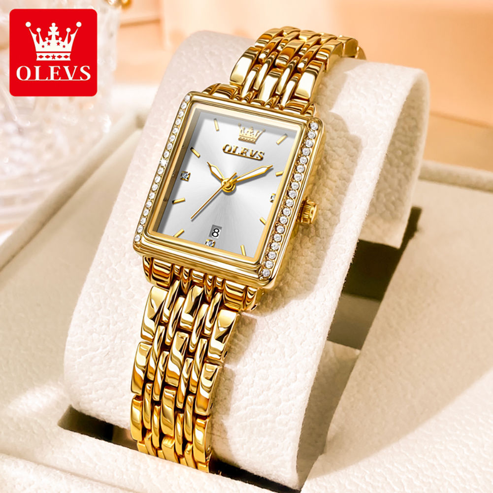 Luxury Watch Cheap - OLEVS 9995 นาฬิกาวันที่สำหรับผู้หญิงหรูหรากันน้ำนาฬิกาเรืองแสงสง่างามควอตซ์สุภาพสตรีนาฬิกาข้อมือสตรีนาฬิกาเรโลเยส พารา มูเฮร์