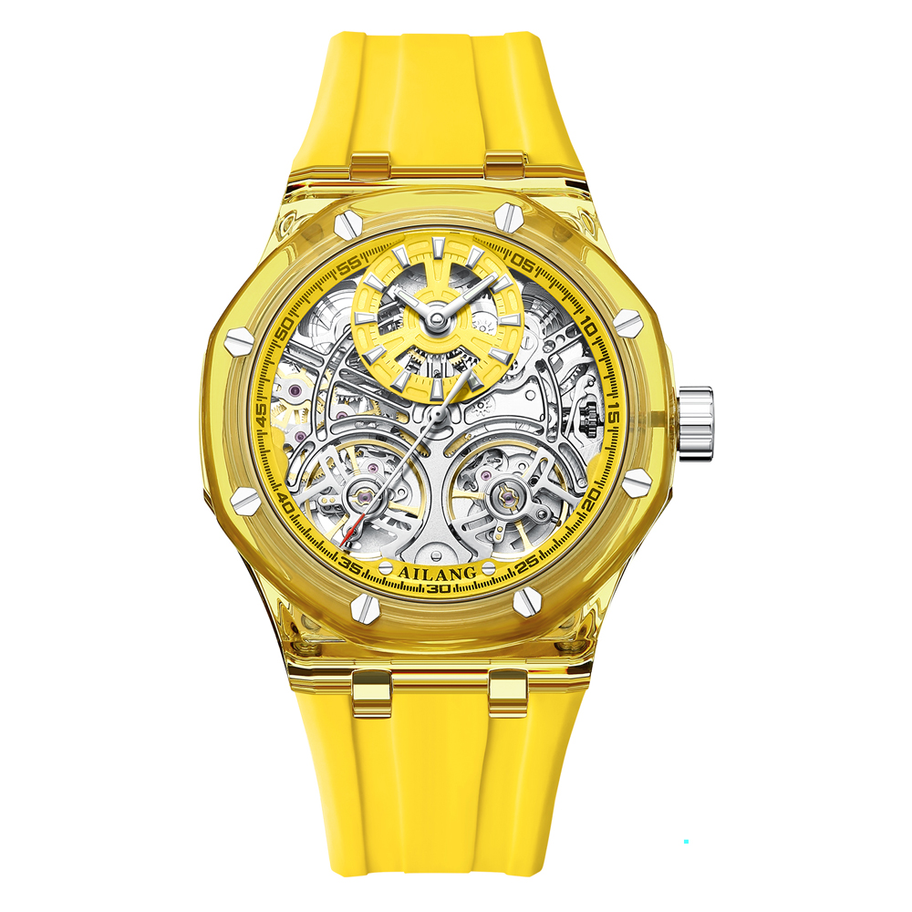 นาฬิกาข้อมือผู้ชายดีไซน์ดับเบิ - Tourbillon Movement Watch บทวิจารณ์และราคา