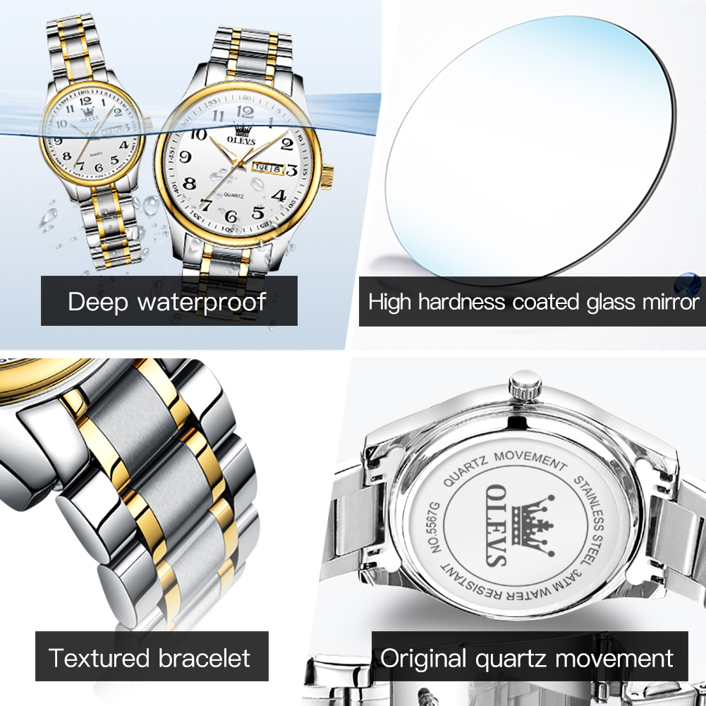 OLEVS ใหม่แฟชั่นคู่นาฬิกาสําหร - Luxury Watch Wallpaper บทวิจารณ์และราคา