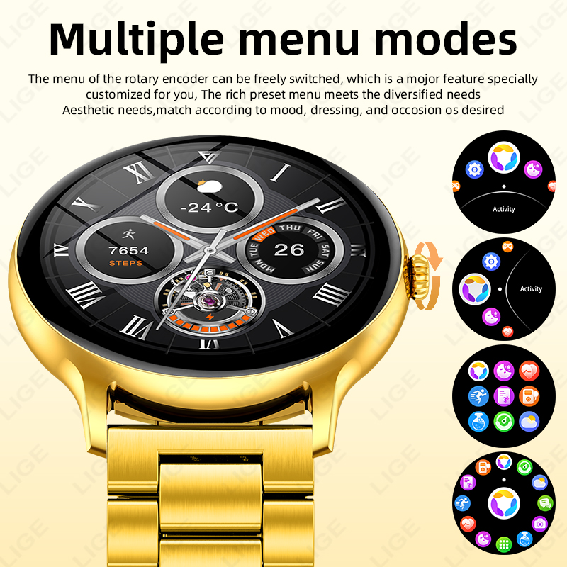 นาฬิกาสมาร์ทวอทช์หรูหราสีทองรุ - Luxury Watch Korea บทวิจารณ์และราคา