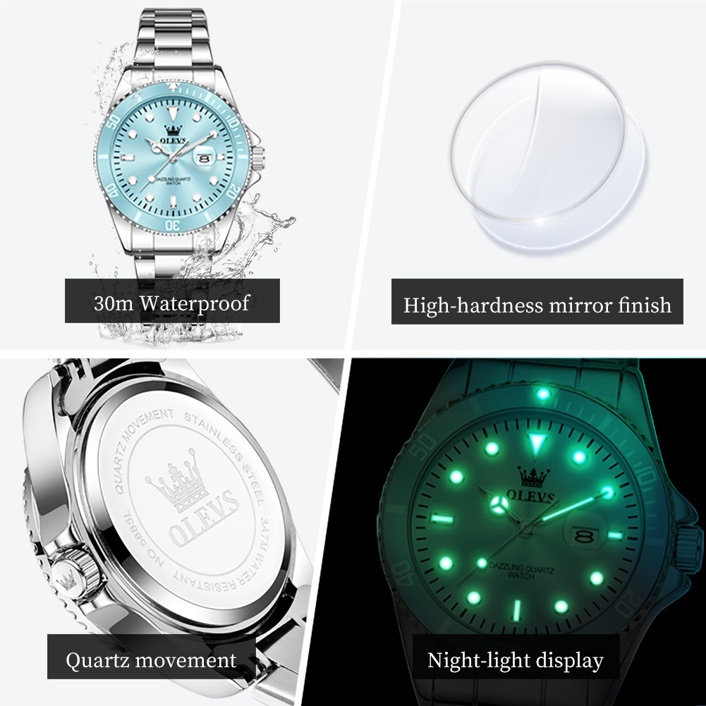 OLEVS หรูหราสแตนเลสสตีลนาฬิกาค - Luxury Watch Cheap บทวิจารณ์และราคา