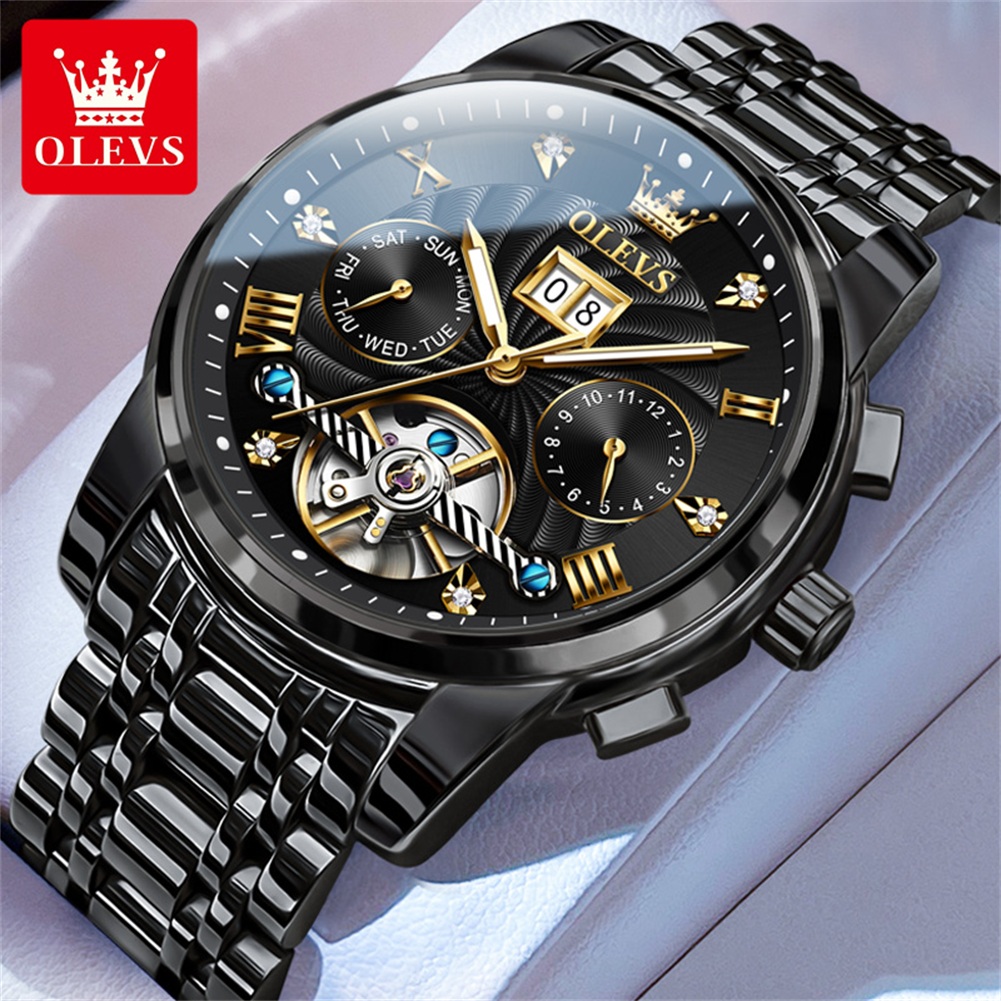 OLEVS นาฬิกาผู้ชายคลาสสิก Tour - Tourbillon Movement Watch บทวิจารณ์และราคา