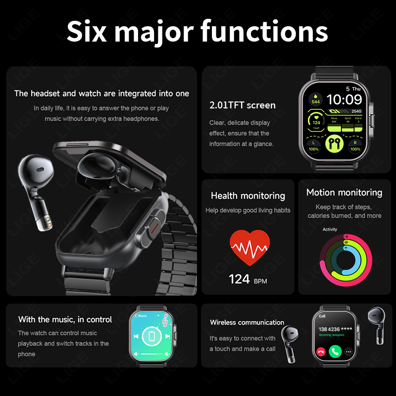 TWS 2in 1 สมาร์ทวอท์ชพร้อมหูฟั - Luxury Watch Korea บทวิจารณ์และราคา