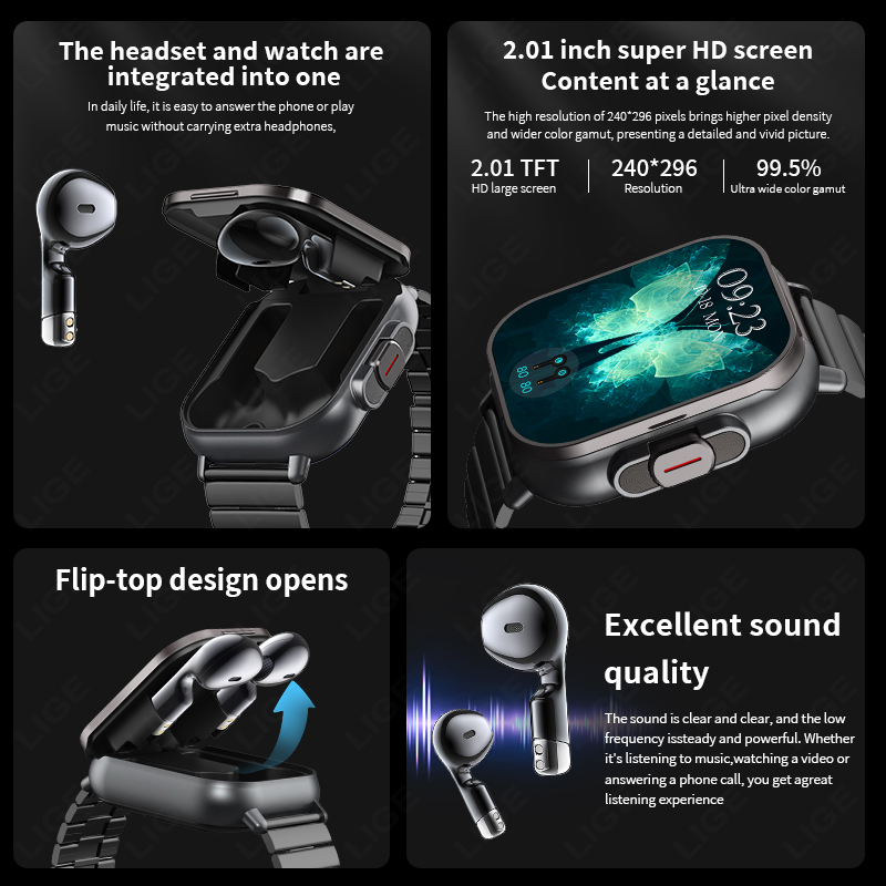 TWS 2in 1 สมาร์ทวอท์ชพร้อมหูฟั - Luxury Watch Korea บทวิจารณ์และราคา