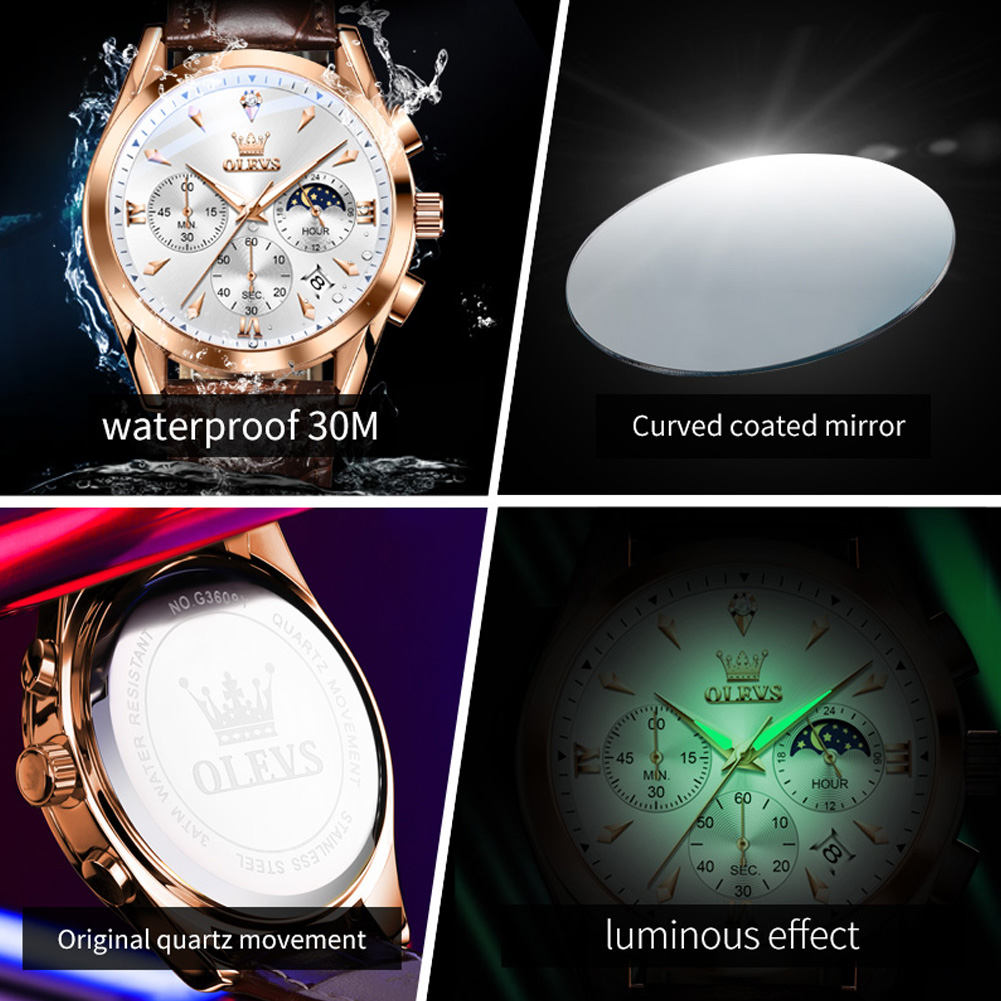 OLEVS ยี่ห้อใหม่แฟชั่นนาฬิกาคว - Luxury Watch Mockup บทวิจารณ์และราคา