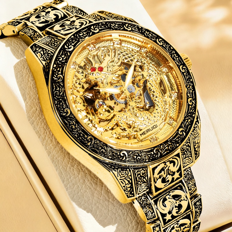 นาฬิกาข้อมือผู้ชายสไตล์เรโทรสี - Tourbillon Movement Watch บทวิจารณ์และราคา