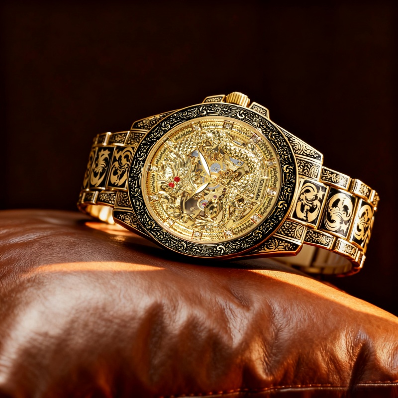 นาฬิกาข้อมือผู้ชายสไตล์เรโทรสี - Tourbillon Movement Watch บทวิจารณ์และราคา