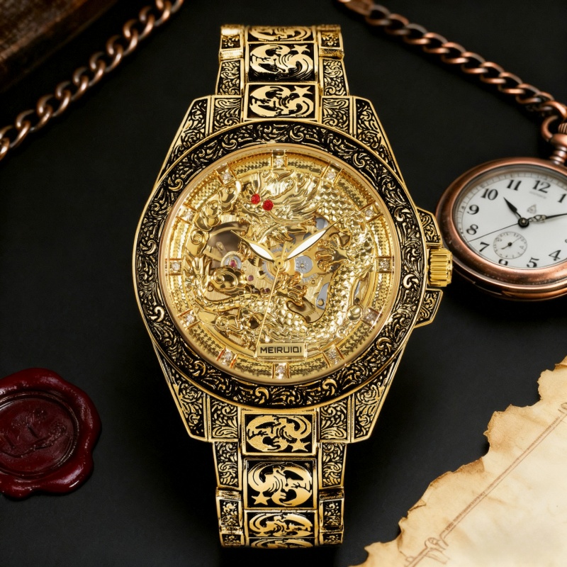นาฬิกาข้อมือผู้ชายสไตล์เรโทรสี - Tourbillon Movement Watch บทวิจารณ์และราคา